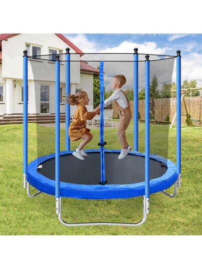 8FT Trampoline for Kids and Adults,Large Recreational Trampoline with Steel  Tube,New Outdoor Backyard Trampoline with Safety Enclosure Net