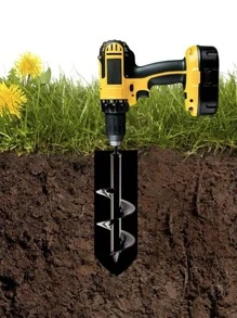 1入組鐵鑽頭簡約風花園鑽頭頭適用於花園 - 黑色 - 查看 1