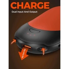 OCOOPA Rechargeable Hand Warmers, 10000mAh Power Bank with PD & QC 3.0 Heating time 15 Hrs Perfect for Outdoor Activities Brilliant Winter Gift - 橘色 - 查看 5