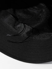 1pc Unisex Expression Print Sun Protection Casual Bucket Hat For Daily Life - Black - View 3