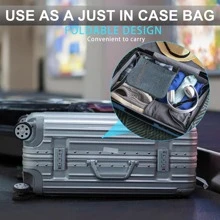 65l Foldable Travel Duffel Bag With Shoe Compartment For Men And Women, Waterproof And Tear Resistant, Blue - Blue - View 6