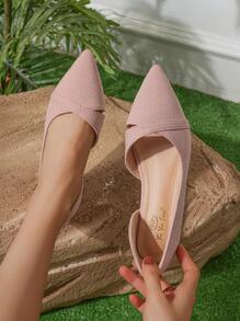 Giày đơn nữ Giày đế bằng mũi nhọn chuyên nghiệp - Hồng - Xem 1