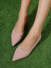 Giày đơn nữ Giày đế bằng mũi nhọn chuyên nghiệp - Hồng - Xem 4