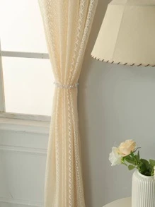 素色單紗簾 - 米色 - 查看 4