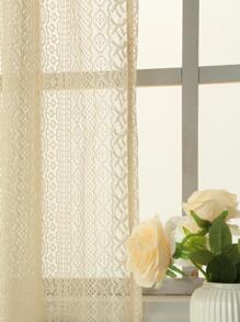 素色單紗簾 - 米色 - 查看 3