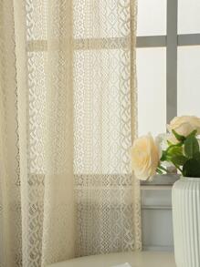 素色單紗簾 - 米色 - 查看 6