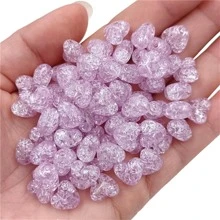 20pcs/set Fashionable Heart Design DIY Bead For Women For DIY Jewelry Making - Purple - View 1