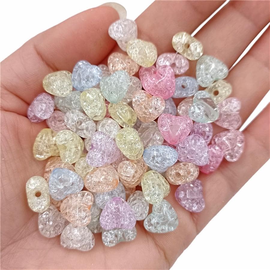 20pcs/set Creative Heart Design DIY Bead For Women For DIY Jewelry Making - Multicolor - View 1