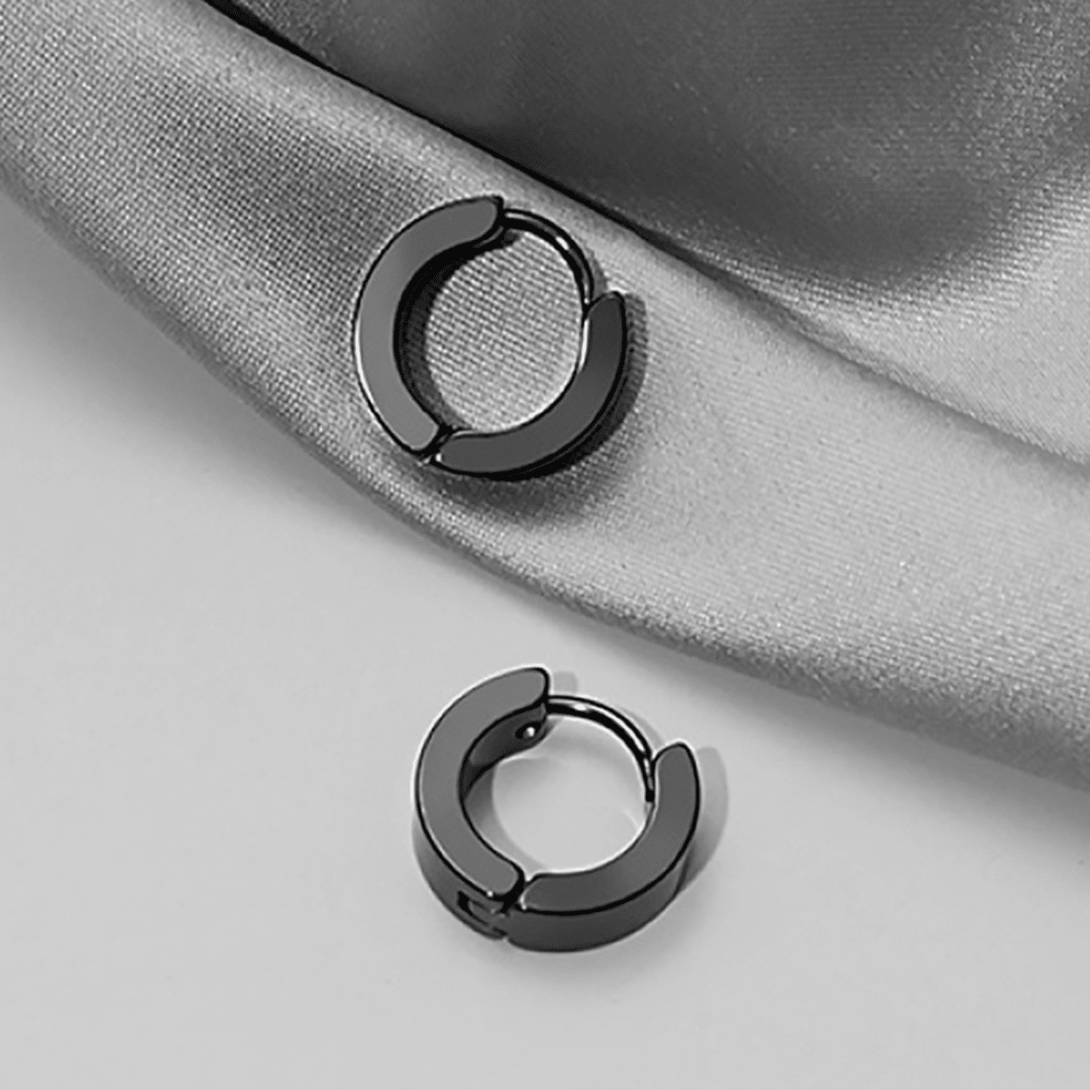 16pairs Earrings Black Stud Earrings Men's Earrings Stainless Steel