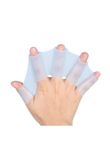 Blue Silicone Swimming Hand Paddle - Blue - View 1