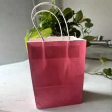 1 Túi Giấy Quà Tặng, Túi Gói Quà Màu Hồng Tối Giản Cho Bữa Tiệc - Hồng - Xem 2