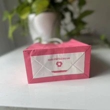 1 Túi Giấy Quà Tặng, Túi Gói Quà Màu Hồng Tối Giản Cho Bữa Tiệc - Hồng - Xem 8