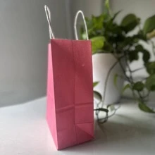 1 Túi Giấy Quà Tặng, Túi Gói Quà Màu Hồng Tối Giản Cho Bữa Tiệc - Hồng - Xem 5