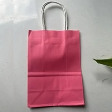 1 Túi Giấy Quà Tặng, Túi Gói Quà Màu Hồng Tối Giản Cho Bữa Tiệc - Hồng - Xem 7