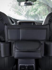 汽車座椅儲物袋,掛袋,扶手箱,汽車面紙盒,多功能袋式儲物裝置,隨身物品儲物袋 - 黑色 - 查看 4