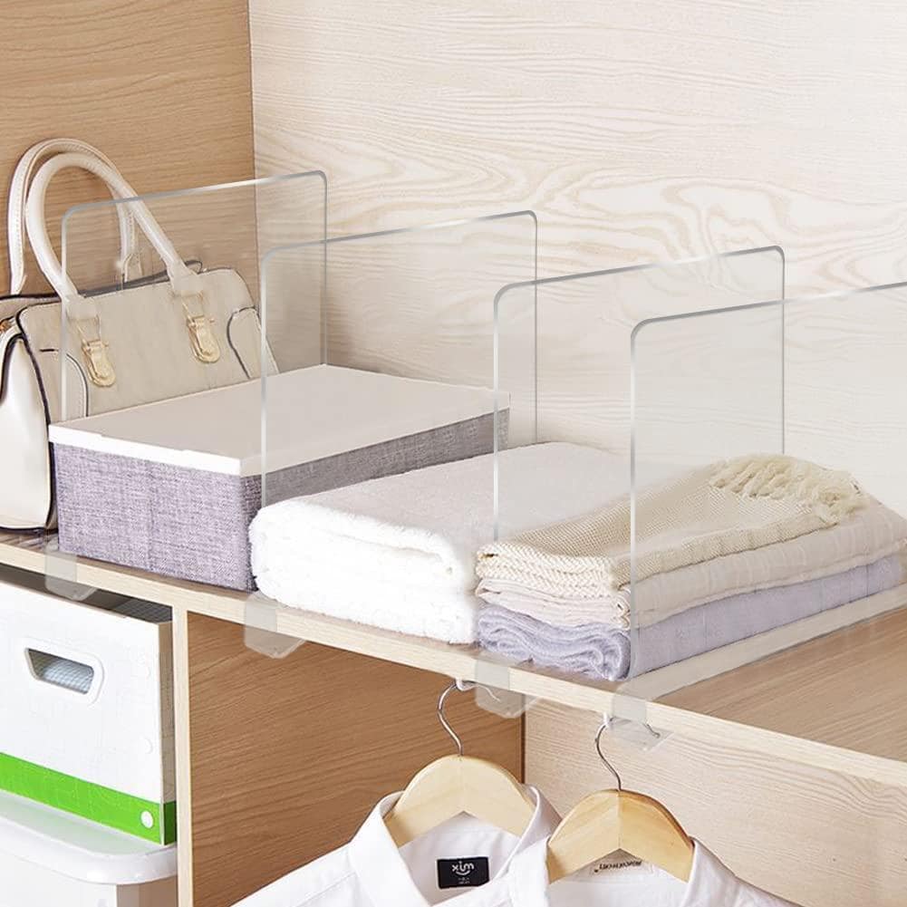 Acrylic Shelf Dividers for Closets Adjustable Acrylic Organizers and