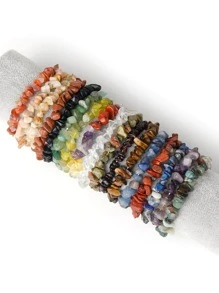 1pc Stone Decor Beaded Bracelet - Multicolor - View 10