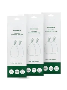 SONGMICS 120pcs Garbage Bags For 4-5.3 Gallon (15-20L) Garbage Cans, Drawstring Garbage Bags, Liner Code 020A, 3 Rolls, 120 Count, White - trắng - Xem 8
