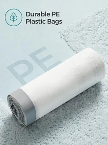 SONGMICS 120pcs Garbage Bags For 4-5.3 Gallon (15-20L) Garbage Cans, Drawstring Garbage Bags, Liner Code 020A, 3 Rolls, 120 Count, White - trắng - Xem 6