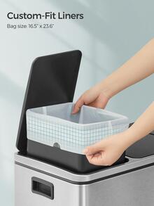 SONGMICS 120pcs Garbage Bags For 4-5.3 Gallon (15-20L) Garbage Cans, Drawstring Garbage Bags, Liner Code 020A, 3 Rolls, 120 Count, White - trắng - Xem 7