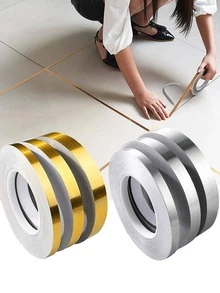 1roll Ceramic Waterproof Mildewproof Decorative Gap Bathroom Kitchen Wall Sticker Self Adhesive Floor Tile - Silver - View 2