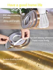 1roll Ceramic Waterproof Mildewproof Decorative Gap Bathroom Kitchen Wall Sticker Self Adhesive Floor Tile - Silver - View 3