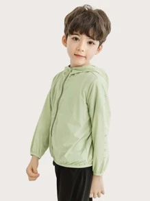 Chaquetas de niños Cremallera Liso Casual - verde menta - Ver 4