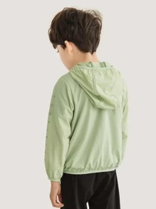 Chaquetas de niños Cremallera Liso Casual - verde menta - Ver 3