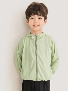 Chaquetas de niños Cremallera Liso Casual - verde menta - Ver 5
