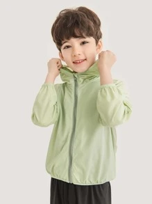 Chaquetas de niños Cremallera Liso Casual - verde menta - Ver 1
