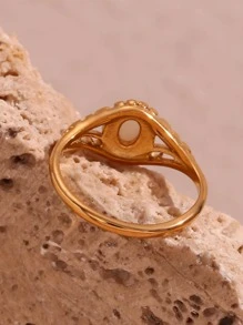 MamacitaSlay Anillo con diseño de perla artificial