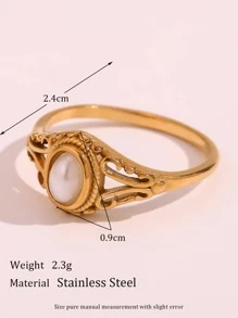 MamacitaSlay Anillo con diseño de perla artificial