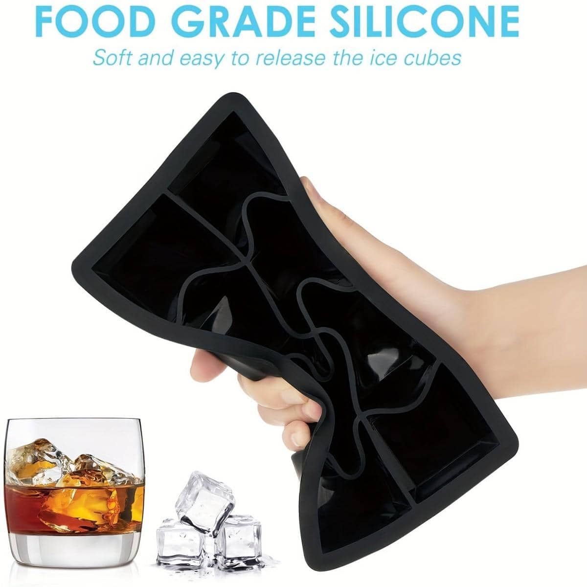 1 Set Large Ice Cube Tray For Refrigerator, Silicon Ice Cube Tray For