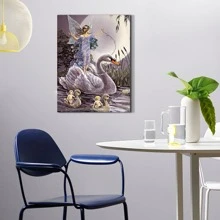 Elf Fairy tales Painting Modern Decor Wall Art spirit Painting Contemporary Decor Gray Abstract Canvas Living Room