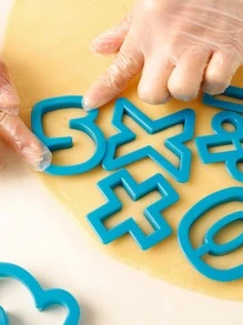 16 cái/bộ Hình Số Dụng cụ cắt bánh quy - Màu xanh lam - Xem 8