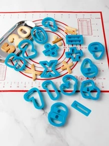 16 cái/bộ Hình Số Dụng cụ cắt bánh quy - Màu xanh lam - Xem 1