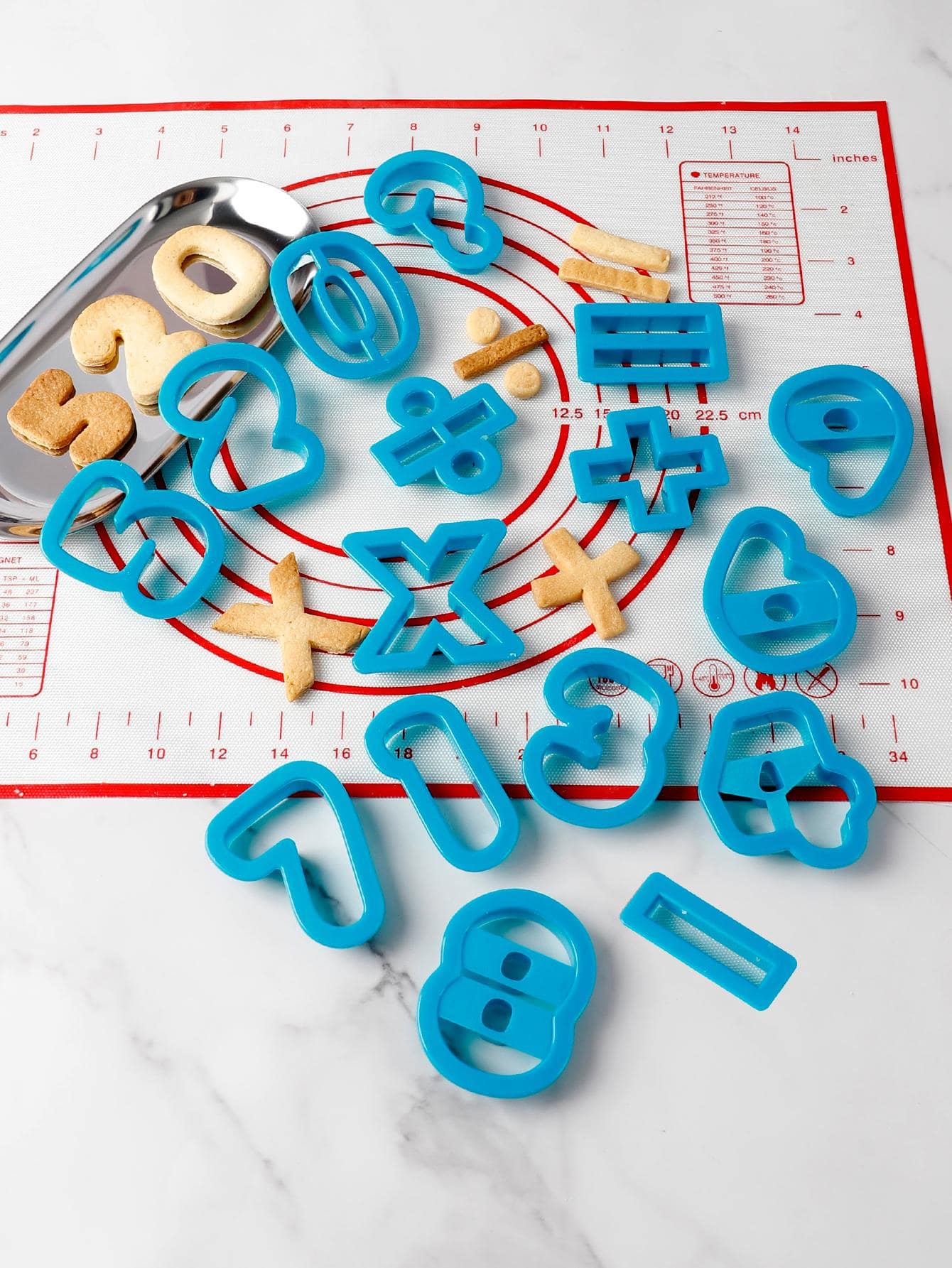 16 cái/bộ Hình Số Dụng cụ cắt bánh quy - Màu xanh lam - Xem 1