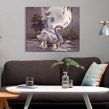 Elf Fairy tales Painting Modern Decor Wall Art spirit Painting Contemporary Decor Gray Abstract Canvas Living Room