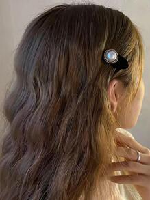 2pcs/4pcs Set New Black Pearl Elegant Hair Clips For Women - Black and White - View 3