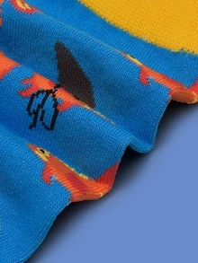 男士魚紋中筒襪 - 彩色 - 查看 3