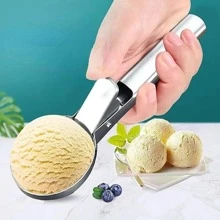 1 Muỗng Làm Kem Bằng Thép Không Gỉ Và Muỗng Trái Cây, Máy Đào Bóng Kem, Trái Cây Đào Cho Dưa Hấu - Bạc - Xem 2