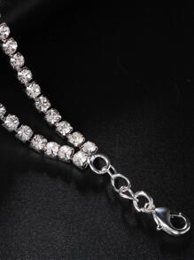 Rhinestone Decor Waist Chain - Silver - View 3