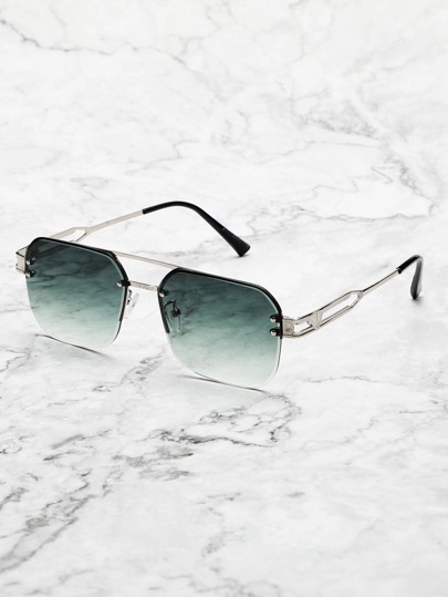 1pc Unisex Metal Half-Rim Decorative Stylish Eyeglasses For Leisure Vintage Shades Accessories Beach Accessories Glasses Shades Looks Street Style And Suit For Sweater Jacket Sweatshirt Hoodie Leather Pants And Cargo Pants For Summer Beach Vacation,Outdoor,Travel