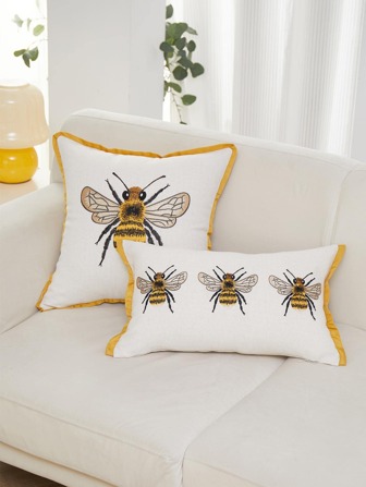 1 pièce Housse de coussin (sans bourre) à broderie