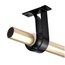 2 Curtain Rod Brackets, Curtain Rail Brackets, Curtain Pole Bracket 28mm Aluminum Alloy Curtain Pole Holder - Black - View 7