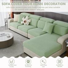1入傑卡多民俗藝術沙發坐墊套,全季通用,安裝簡單,高彈寵物防髒沙發坐墊套 - 綠色 - 查看 11