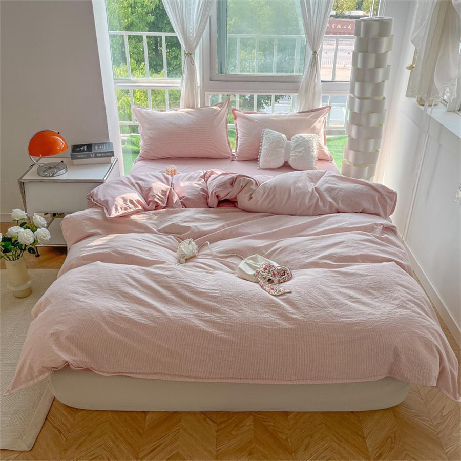 1 Họa Tiết Sọc Túi Đựng Chăn Màn Không Chất Độn, Tối Giản Chất Liệu Vải Chăn Ga Gối Túi Đựng Chăn Màn Cho Phòng Ngủ - Màu Hồng baby - Xem 1