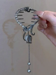 Elegante clip de pelo con decoración de perlas falsas, accesorios para el cabello, pasadores para el cabello, pinzas para el cabello