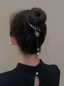 Elegante clip de pelo con decoración de perlas falsas, accesorios para el cabello, pasadores para el cabello, pinzas para el cabello
