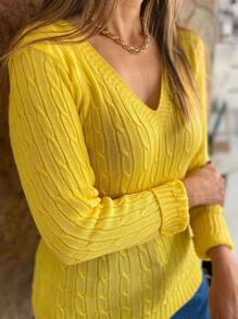 Women Sweaters - 黃色 - 查看 1